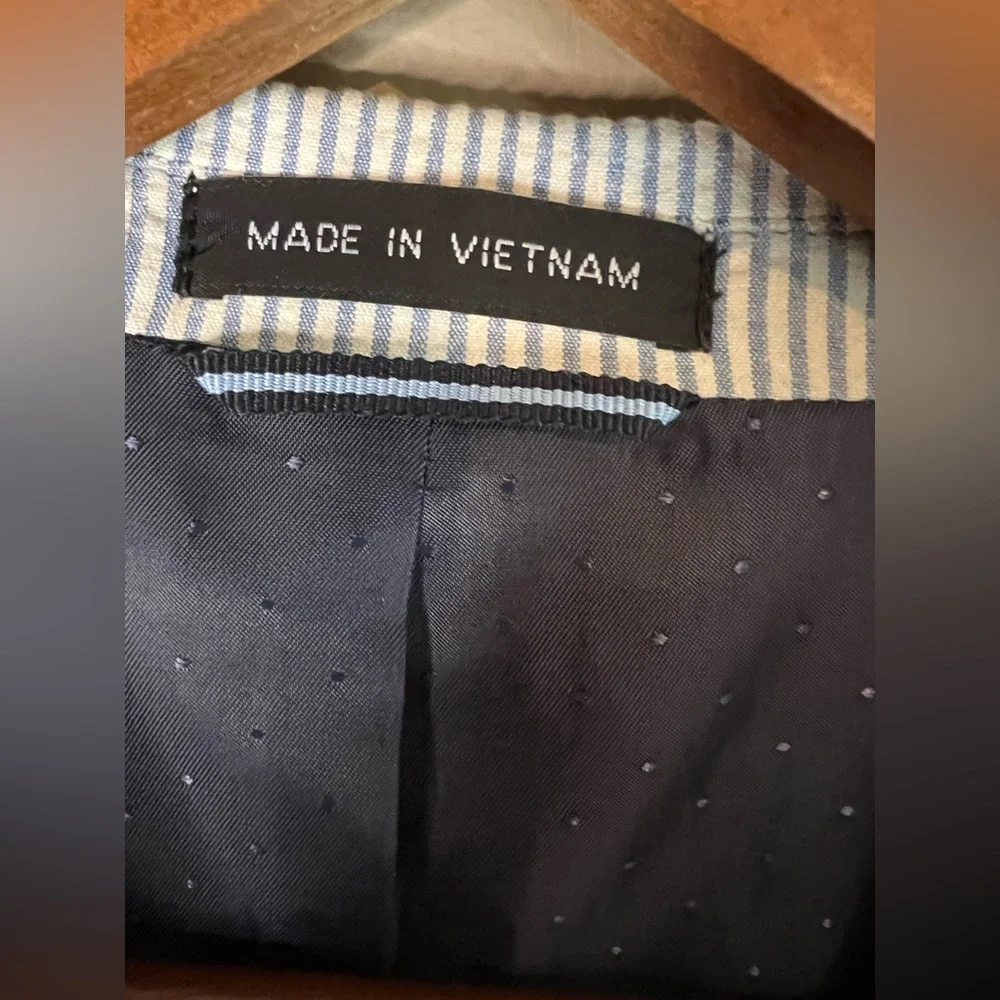NWT Tommy Hilfiger Ethan Double Vent Seersucker Blazer/Coat - Picture 3 of 8